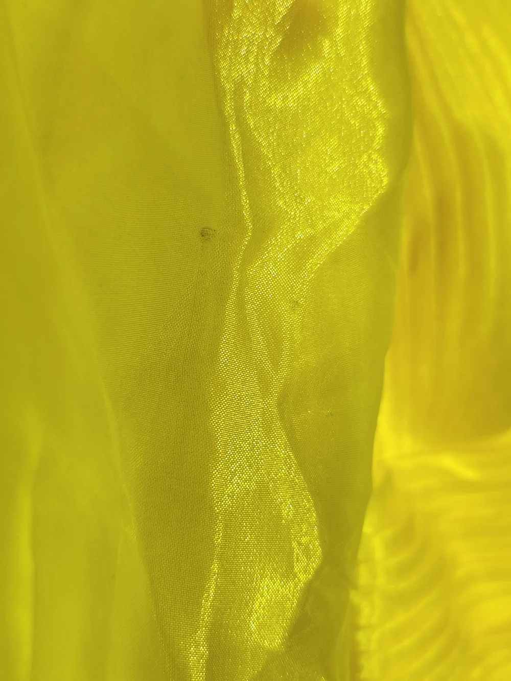 TS Couture Yellow Organza Evening Maxi Dress Size Medium NWT Flaw